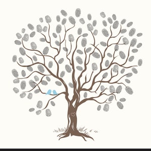 Printable Personalized Guestbook Fingerprint Tree Wedding Guest Book image 2