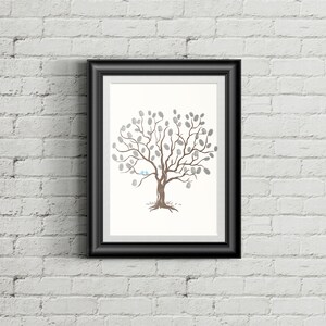 Printable Personalized Guestbook Fingerprint Tree Wedding Guest Book image 3