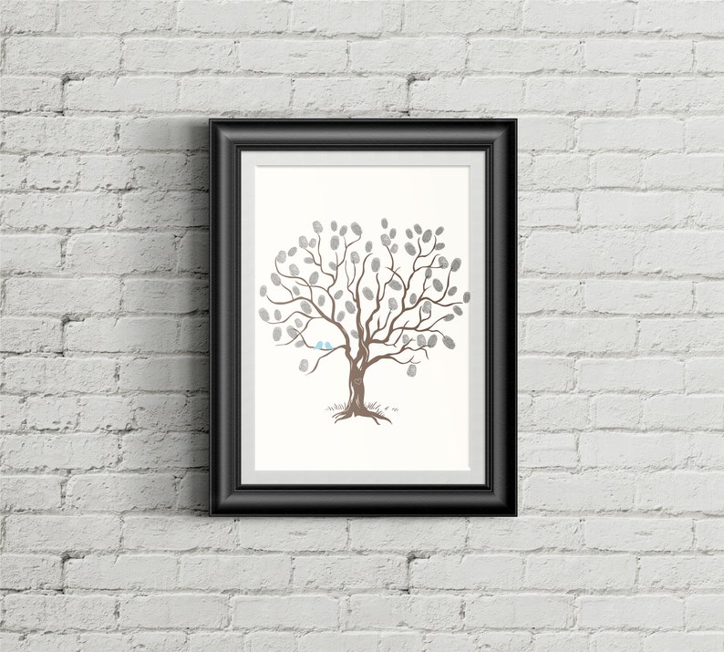 Printable Personalized Guestbook Fingerprint Tree Wedding Guest Book image 3