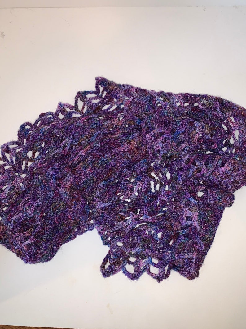 Scarf Women's Hand Crocheted Wool Cashmere Lace Scarf image 2