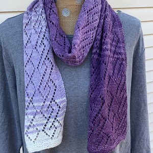 Handknitted Wool Diamond Lace Scarf
