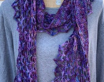 Scarf Women's Hand Crocheted Wool Cashmere Lace Scarf