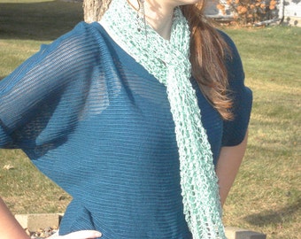 Lacy Green Knitted Scarf