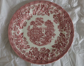 Assiette STAFFORDSHIRE Tonquin Faïence England rose / art de la table / décoration cuisine vintage / vintage