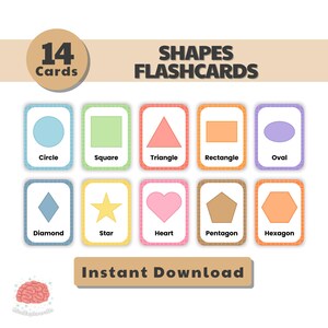 Formes de cartes mémoire | Cartes éducatives pour enfants | Apprentissage pour les enfants d'âge préscolaire et les tout-petits | Flash Cards Formes imprimables | Cartes géométriques Montessori