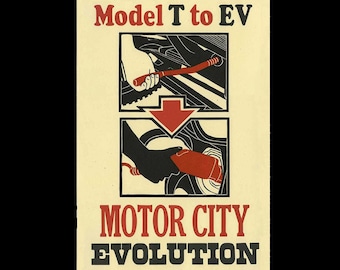 Motor City EV letterpress poster