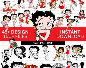 Betty Boop SVG Bundle,Betty Boop Layered,SVG, Easy Cut,Tshirt print Betty Boop Png,Cricut Cut File,Silhouette,Cut File, Instant Download