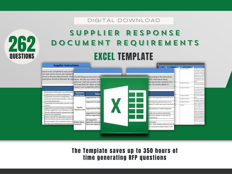 Supplier Response Document Requirements Excel Template, Tech Freelancer