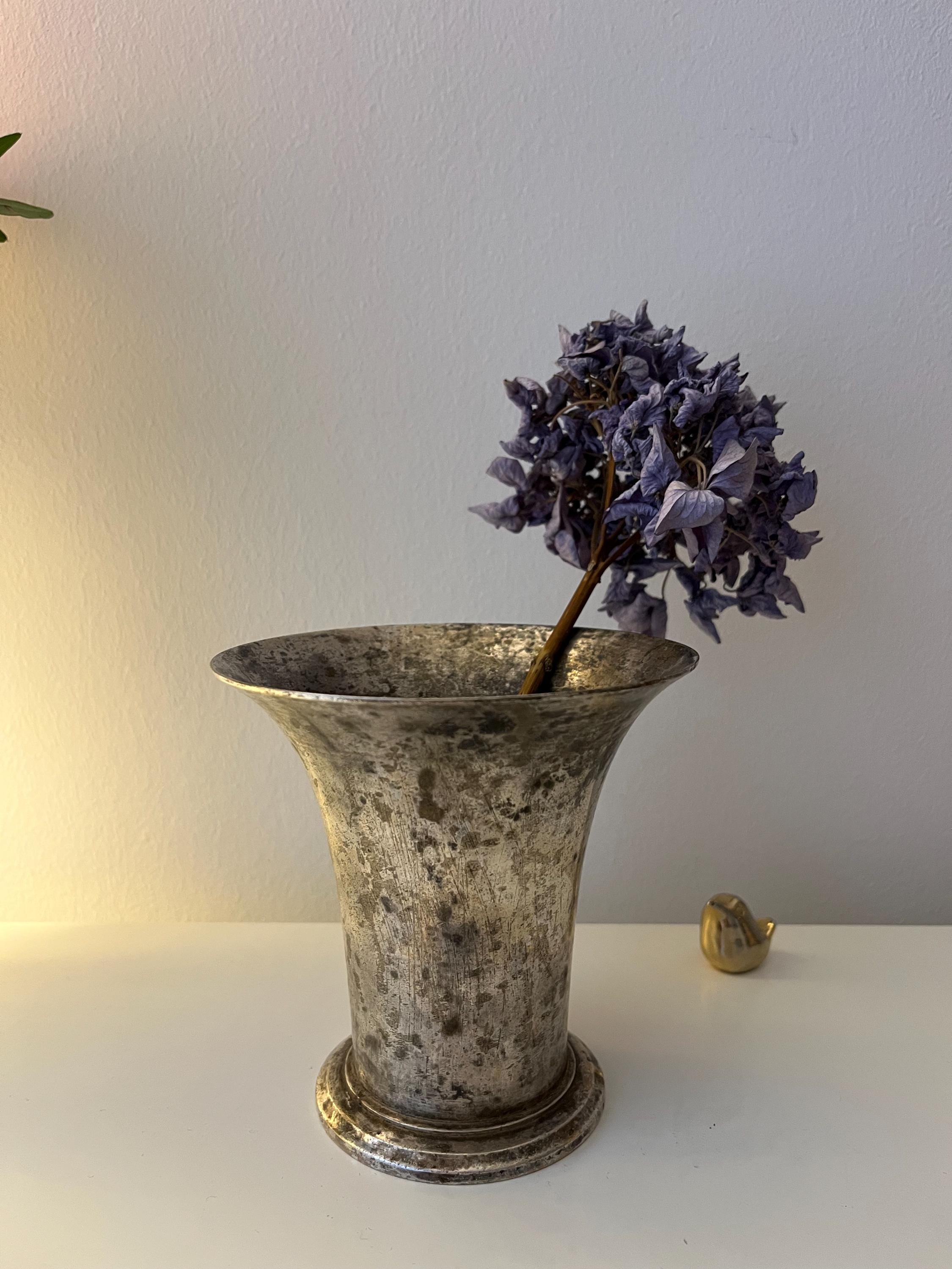 Vaso Vasetto Argento Punzonato - Porta Fiori Portafiori - Occasion