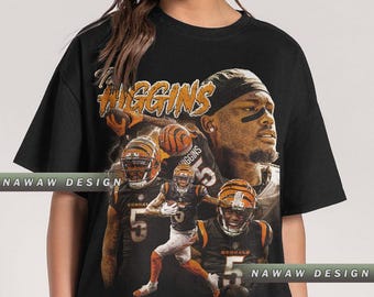 Tee Higgins Retro Vintage Shirt: American Wide Receiver Design NAW15