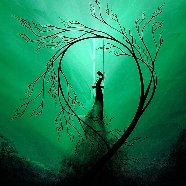 Fantasy Art Tree Print - Heartache and Poetry 59... by Jaime Best