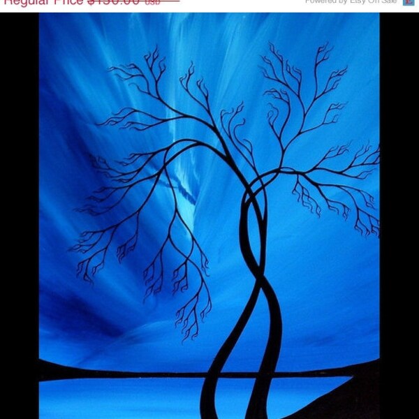 72HourSALE-50%OFF - Original Abstract Tree Sihouette Painting by Jaime Best - We fit together perfectly - 16X20