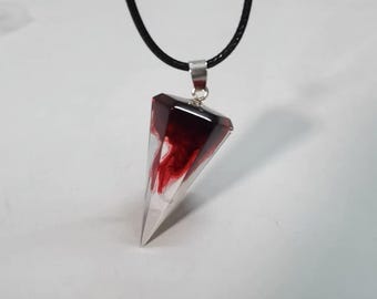 Collar de sangre cónico, collar de resina, disfraces de Halloween, gargantilla gótica, regalo
