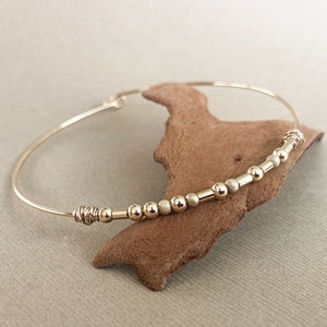 Morse Code Bracelet, Gold  Filled Morse Code Custom Bangle Bracelet, Personalized Morse Code Bangle, Morse Code Name Jewelry