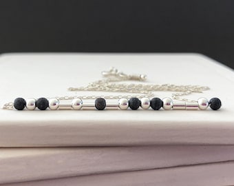Collar de plata esterlina con código Morse, joyería personalizada con mensaje oculto, regalo personalizado para ella, collar con capas, regalo para mejor amiga o hermana.