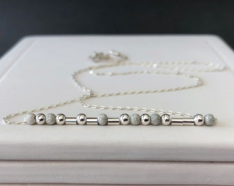 Morse Code Necklace Sterling Silver, Morse Code Personalized Necklace, Custom Morse Code Name Necklace, Silver Morse Code Jewelry