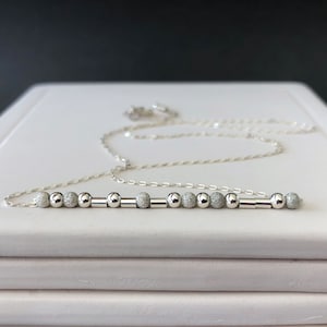 Morse Code Necklace Sterling Silver, Morse Code Personalized Necklace, Custom Morse Code Name Necklace, Silver Morse Code Jewelry