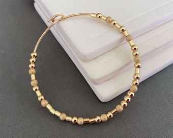 Morse Code Bracelet Personalized Message Gold Bangle Bracelet, 14k gold filled Morse Code Jewelry, Custom Memorial Sympathy Bracelet Gift