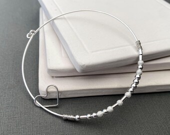 Pulsera con dije de corazón de amor en código Morse, bañada en oro o plata de ley, mensaje inspirador, regalo para el mejor amigo