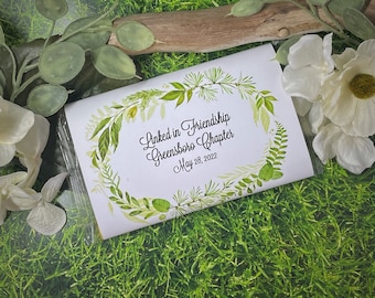 Popcorn Wrapper - Minimalist Greens - Microwave Popcorn Sleeve - Favor Thank You Bag - Green Floral - Shower - Party