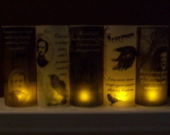 Halloween Vellum Luminarie Collection - Edgar Allan Poe - Nevermore Raven - Literary Quotes - Lantern - Luminary - Luminaria (5)