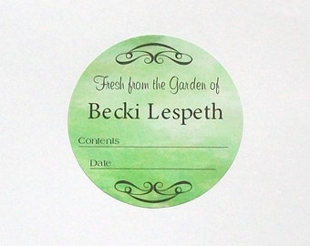 Garden Labels - Canning Labels - ROUND Stickers - Personalized Labels From The Garden - You Choose the Size