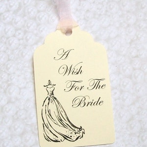Bridal Shower Wishing Tree Tags Wedding Gown A Wish for the Bride set of 50 image 3