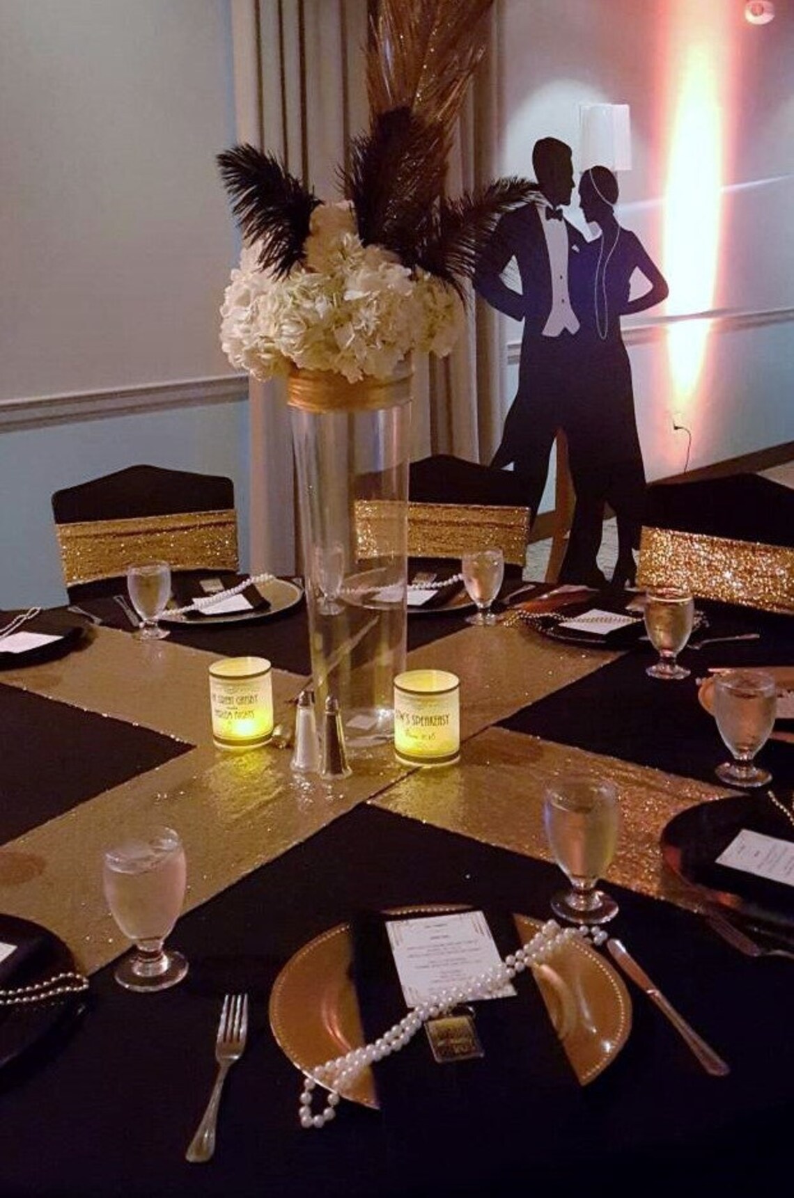 Art Deco Vellum Luminarie Head Table Place Cards Wedding Etsy