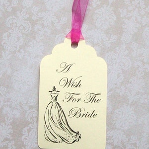 Bridal Shower Wishing Tree Tags Wedding Gown A Wish for the Bride set of 50 image 4