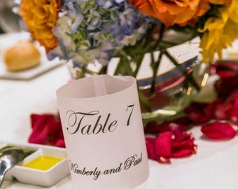 Simple Table Number Luminarie Centerpiece - Table Designator - Luminaria - Lantern - Half Sized