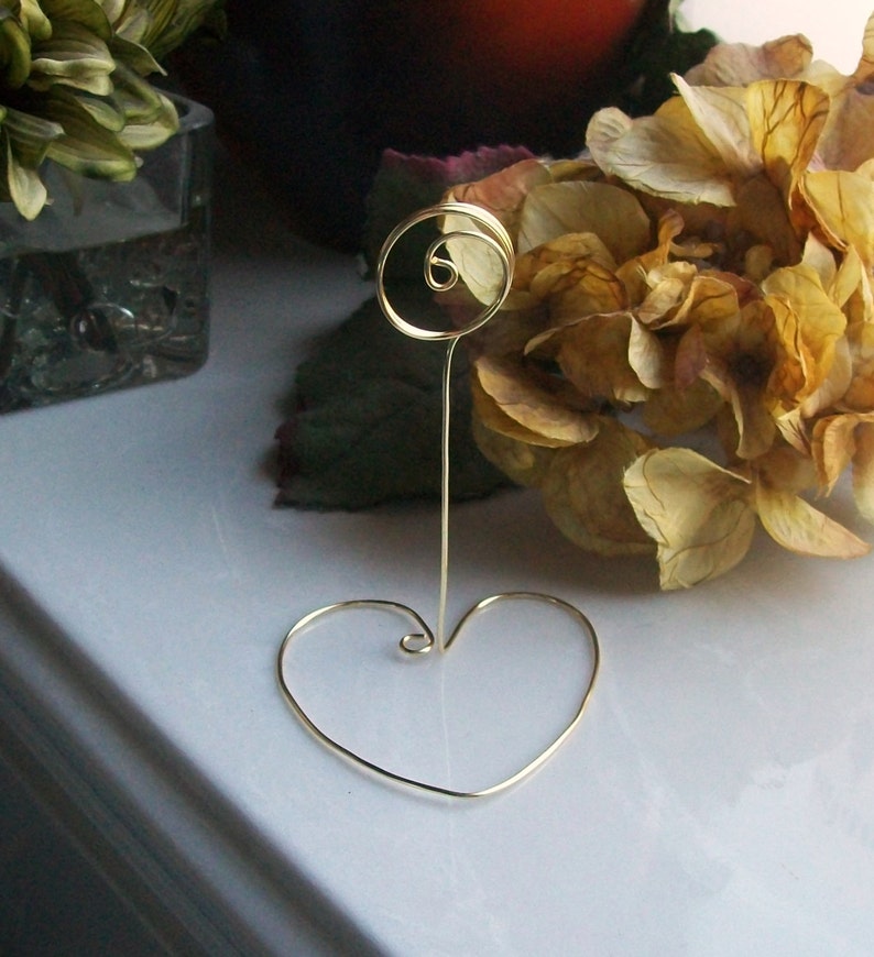Tall Wire Table Number Holder Numbers Heart or Circle Base Etsy