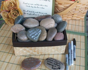 Wishing Stones - Unique Special Occasion or Wedding Guest Book Alternative - Guestbook  (set of 150)