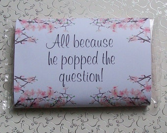 Popcorn Wrapper - CHERRY BLOSSOMS - Wedding - Microwave Popcorn Sleeve - Favor - Welcome Gift - Hotel Guest - Branches