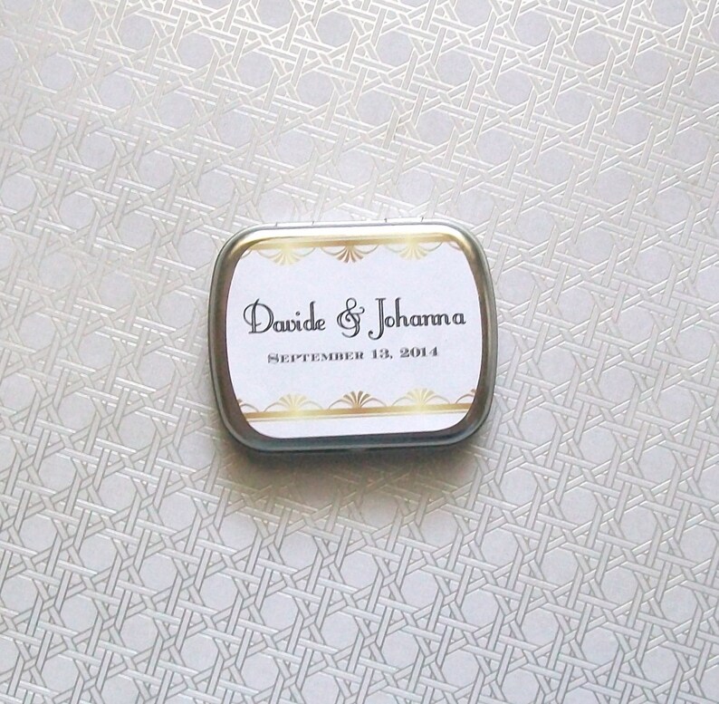 Tin Labels Mint Tins Favor Wedding Reception Bridal Etsy