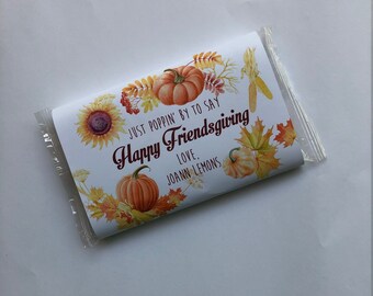 Popcorn Wrapper - Thanksgiving - Friendsgiving - Autumn Leaves - Fall Leaf - Microwave Popcorn Sleeve - Favor - Holiday Gift - Neighbor