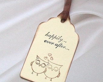 Wedding Wishing Tree Tags - Owls in Love - Happily Ever After Owl (set of 50)