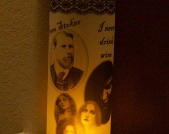Halloween Bram Stoker Vellum Candle Luminarie - DRACULA - Vampire - Lantern - Luminary - Luminaria - Victorian Literature