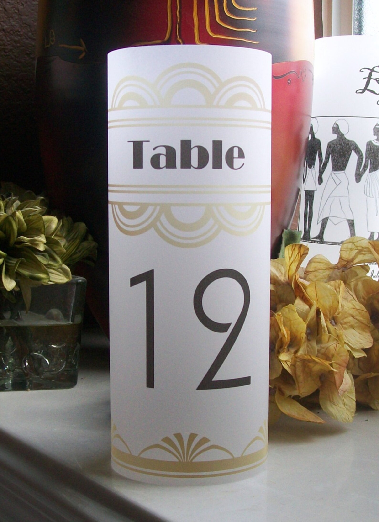 Art Deco Vellum Luminarie Table Numbers Wedding Signs Etsy