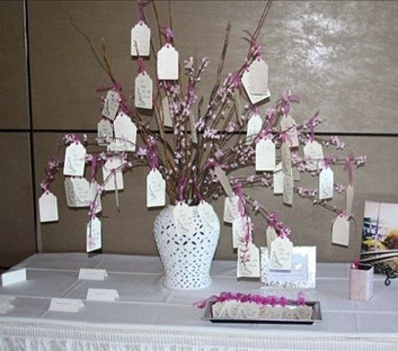 Bridal Shower Wishing Tree Tags Wedding Gown A Wish for the Bride set of 50 image 2