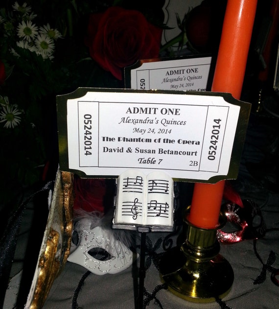 Movie Ticket Place Card Escort Card Customized Personalized Hollywood  Theater FULLY ASSEMBLED 
