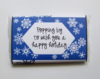 Popcorn Wrapper - FROZEN WINTER SNOWFLAKE - Christmas Hanukkah - Microwave Popcorn Sleeve - Gift - Teacher - Snow - Snowflakes - Holiday