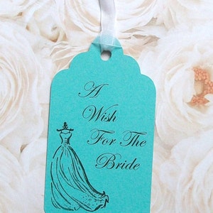 Bridal Shower Wishing Tree Tags Wedding Gown A Wish for the Bride set of 50 image 5