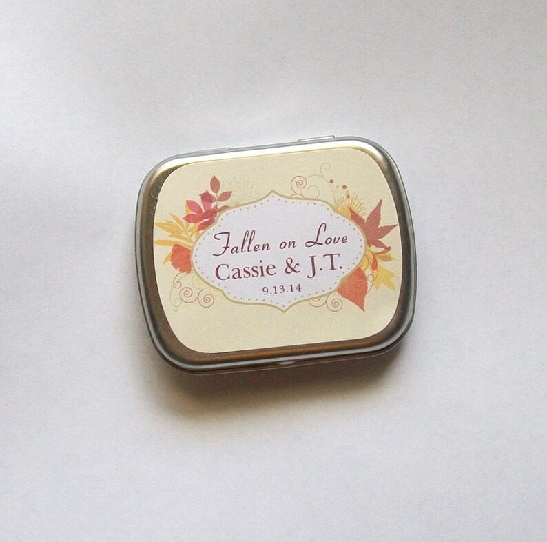 Tin Labels Mint Tins Favor Wedding Reception Bridal Etsy