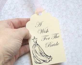 Bridal Shower Wishing Tree Tags - Wedding Gown - A Wish for the Bride (set of 50)