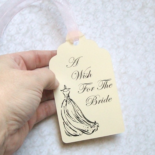 Bridal Shower Wishing Tree Tags - Wedding Gown - A Wish for the Bride (set of 50)