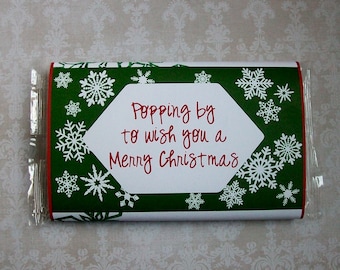 Popcorn Wrapper - FROZEN WINTER SNOWFLAKE - Merry Christmas - Microwave Popcorn Sleeve - Gift - Teacher - Snow - Snowflakes - Holiday