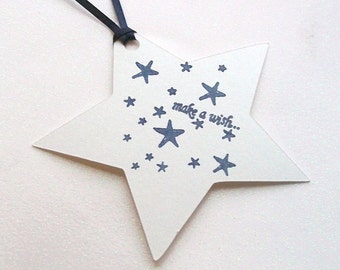 Wedding Wishing Tree Tags - Stars Make a Wish - Reception - Baby or Bridal Shower - Guest Book (set of 50)