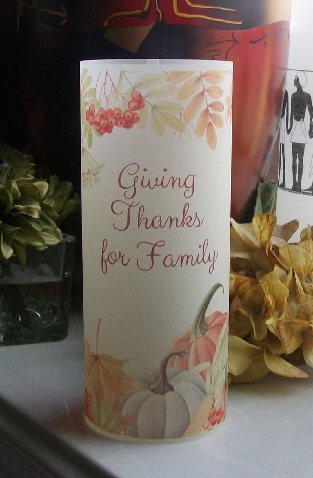 Thanksgiving Vellum Luminarie Fall or Autumn Bounty Reunion Lantern Thanksgiving Vellum Luminarie Fall or Autumn Bounty Reunion Lantern