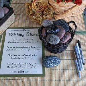 Wishing Stones Unique Special Occasion or Wedding Guest Book Alternative Guestbook set of 75 image 4