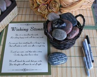 Wishing Stones - Unique Special Occasion or Wedding Guest Book Alternative - Guestbook (set of 100)